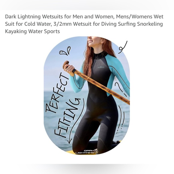 Dark Lightning Wetsuits for Men and Women, Mens/Womens Wet Suit for Cold Water, - Picture 3 of 8